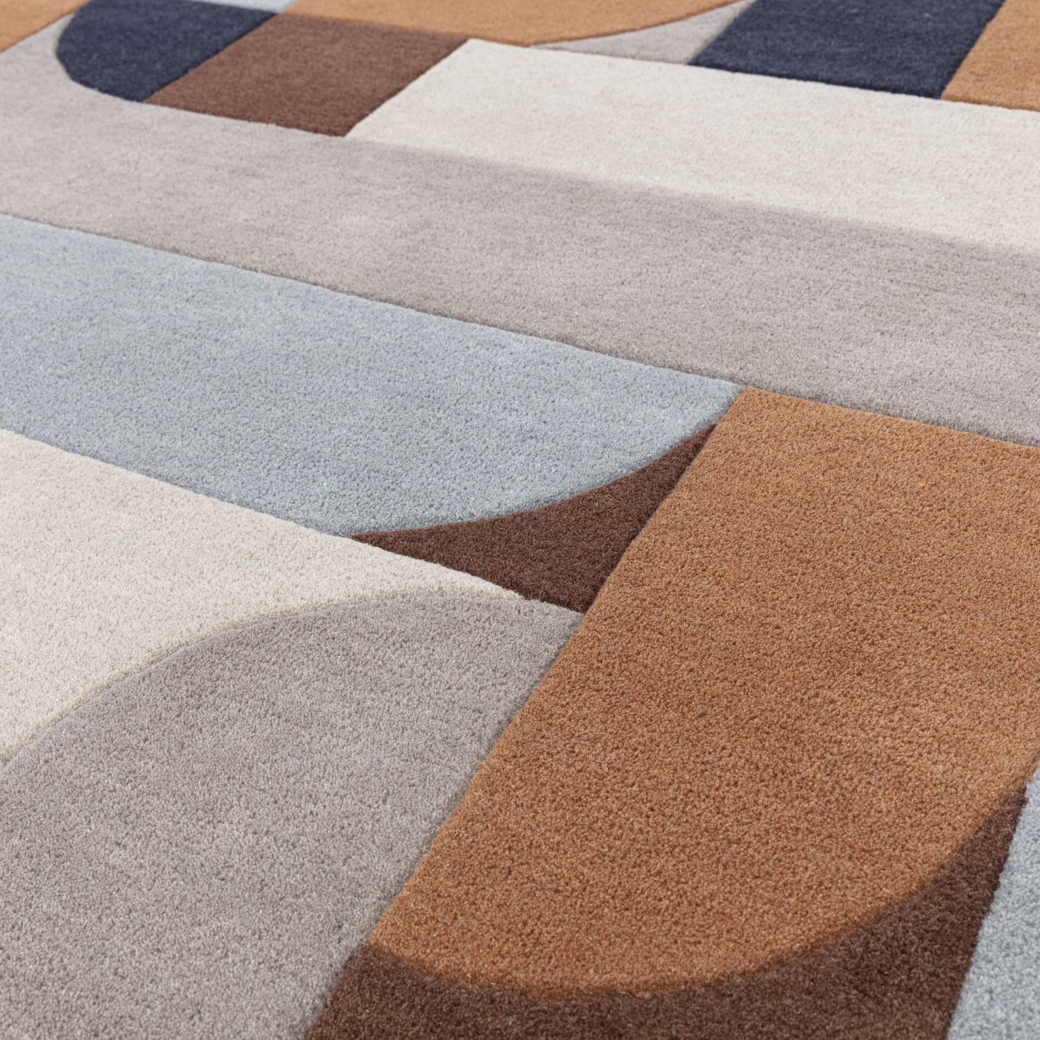 Matrix Modern Wool Rug - Klotski Terracotta MAX88