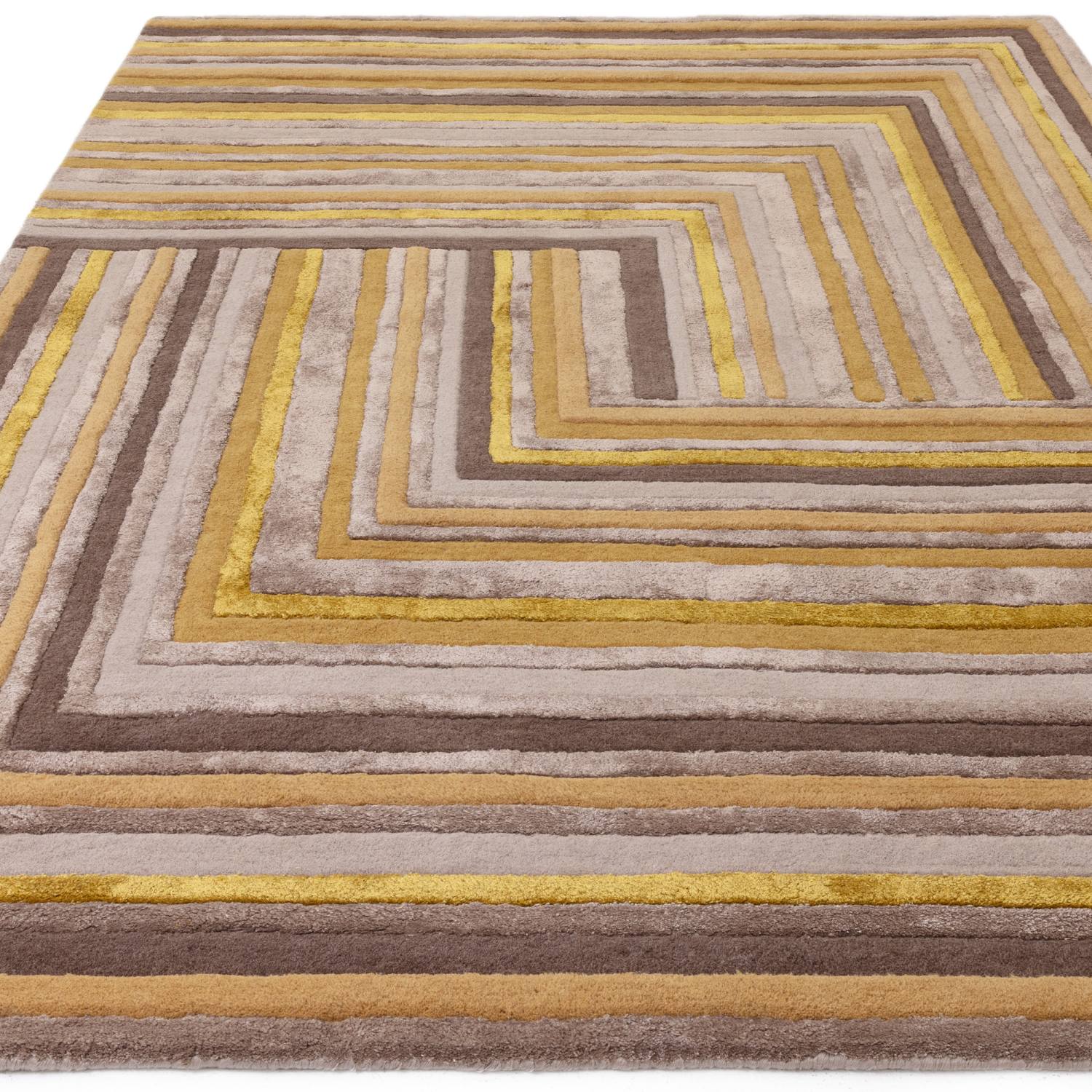 Matrix Modern Wool Rug - Network Gold MAX79