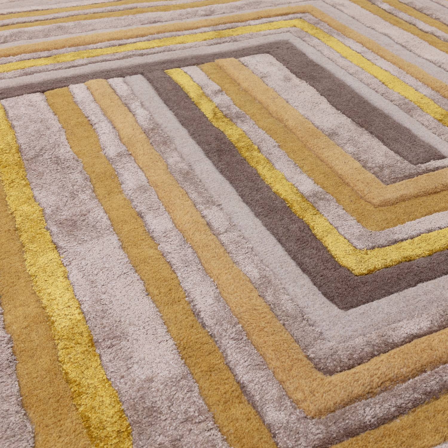 Matrix Modern Wool Rug - Network Gold MAX79