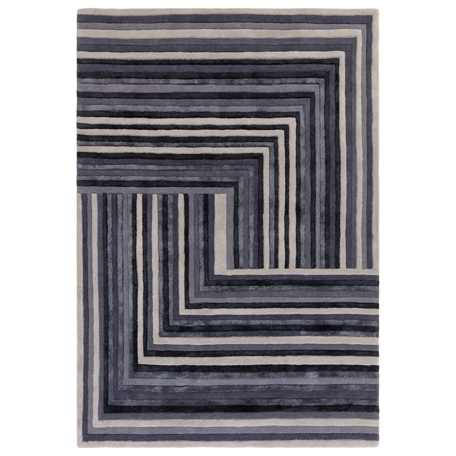 Matrix Modern Wool Rug - Network Indigo MAX81