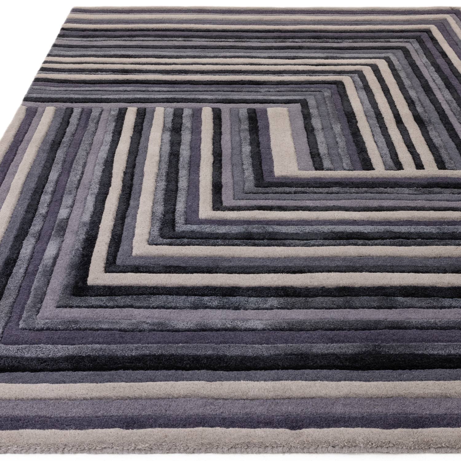 Matrix Modern Wool Rug - Network Indigo MAX81