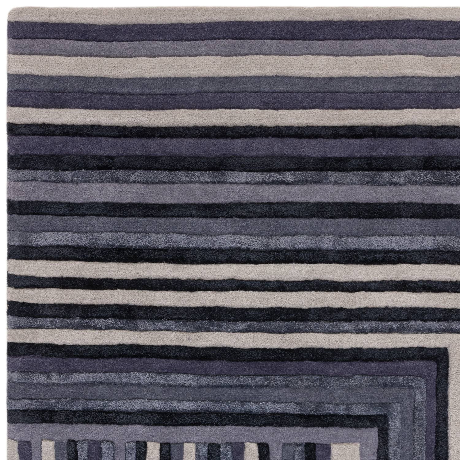 Matrix Modern Wool Rug - Network Indigo MAX81