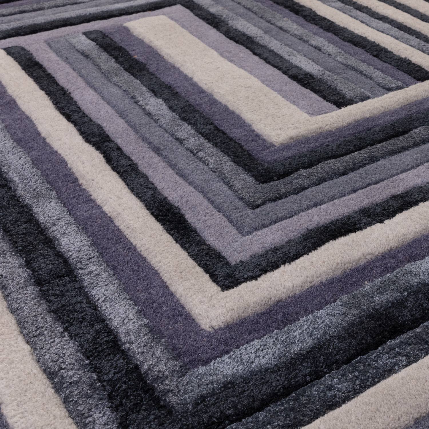 Matrix Modern Wool Rug - Network Indigo MAX81