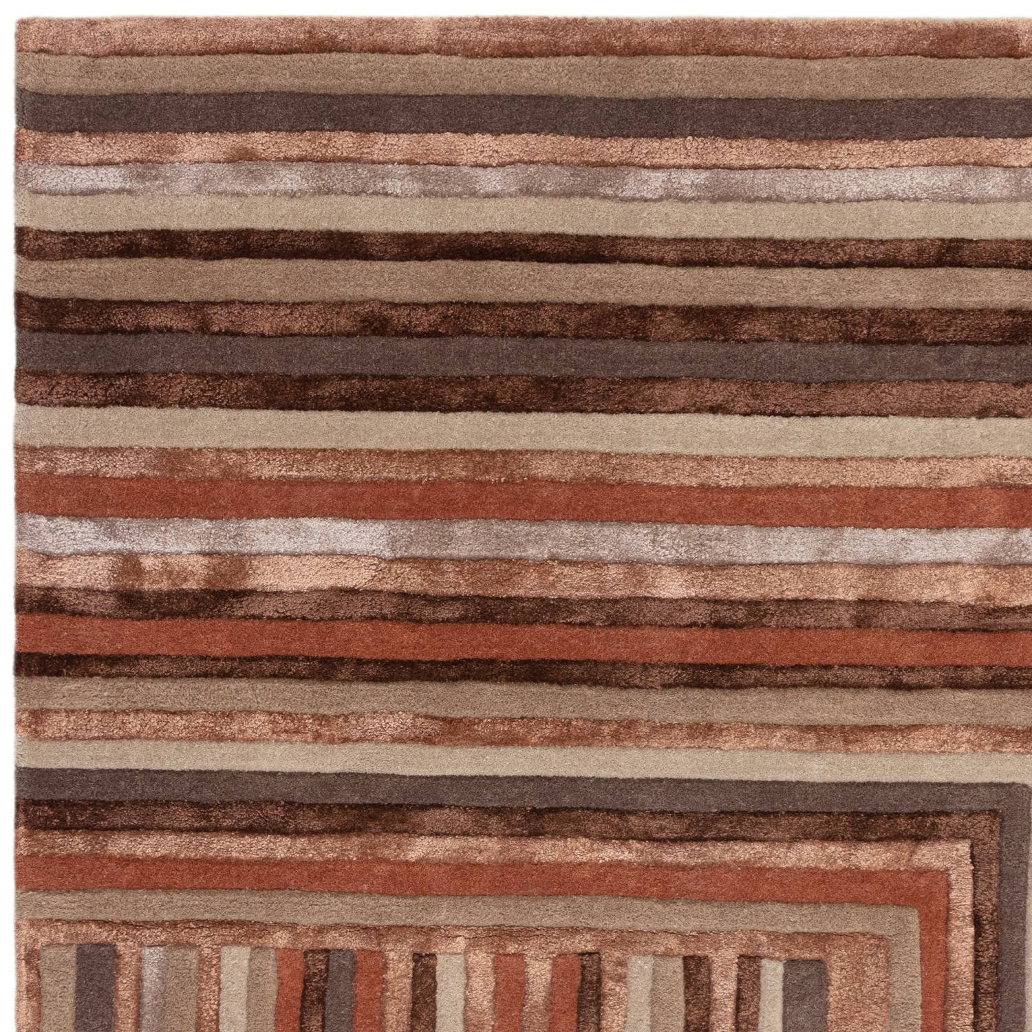 Matrix Modern Wool Rug - Network Terracotta MAX80 Matrix Modern Wool Rug - Network Terracotta MAX80