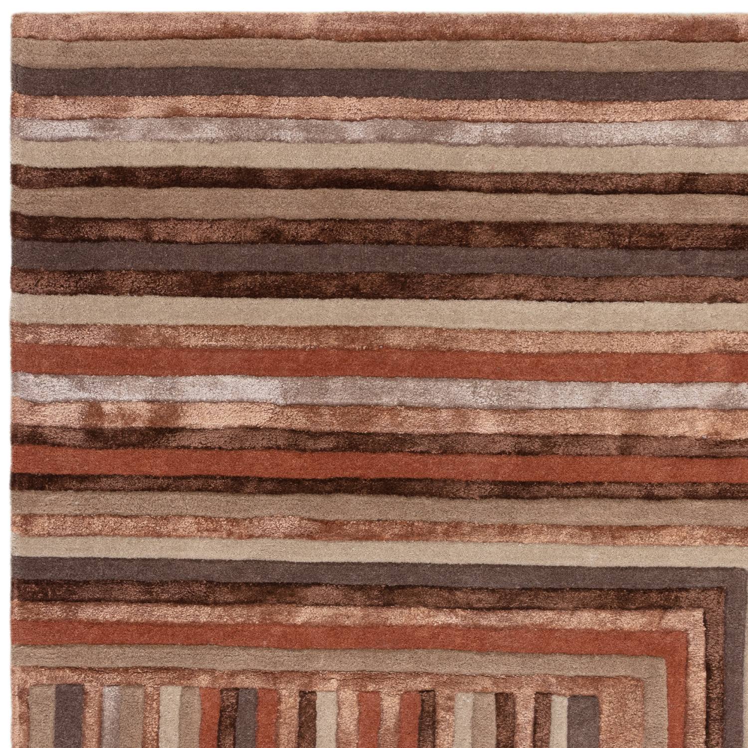 Matrix Modern Wool Rug - Network Terracotta MAX80