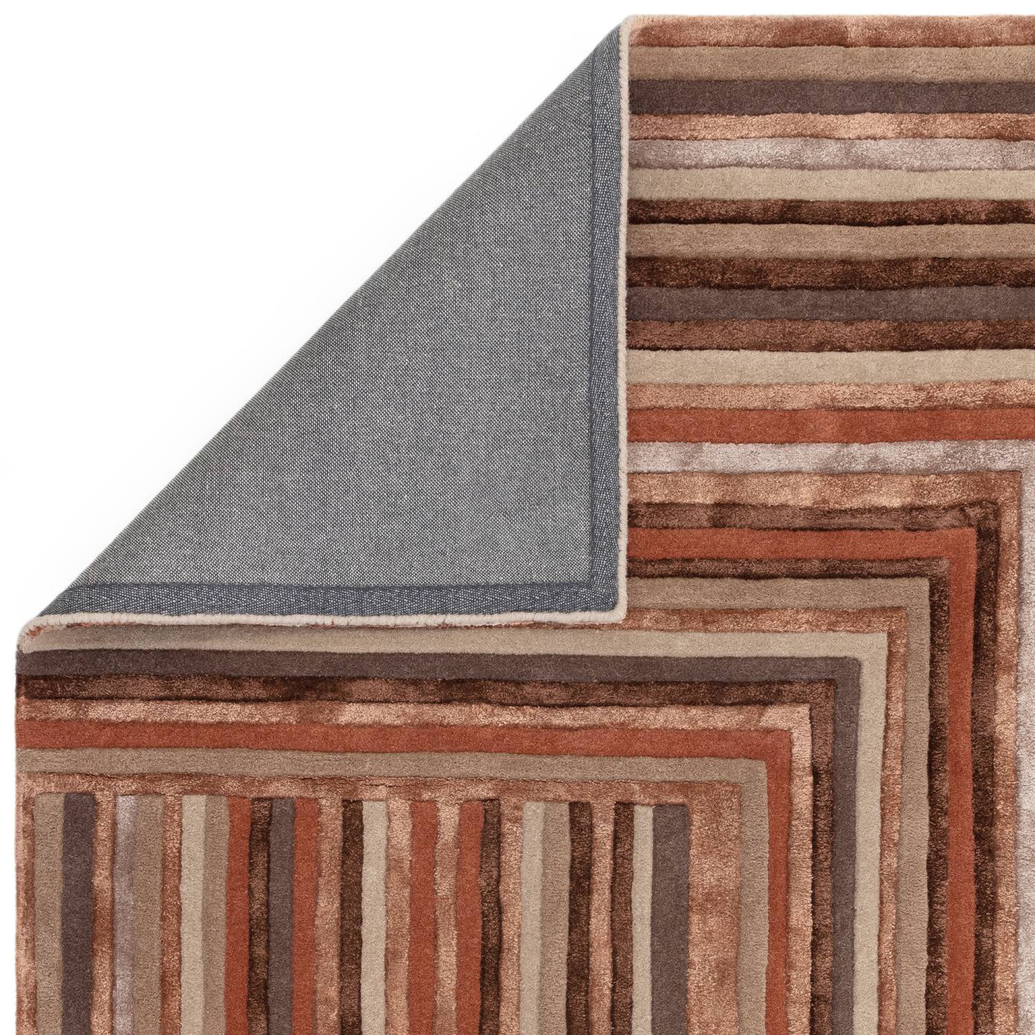 Matrix Modern Wool Rug - Network Terracotta MAX80