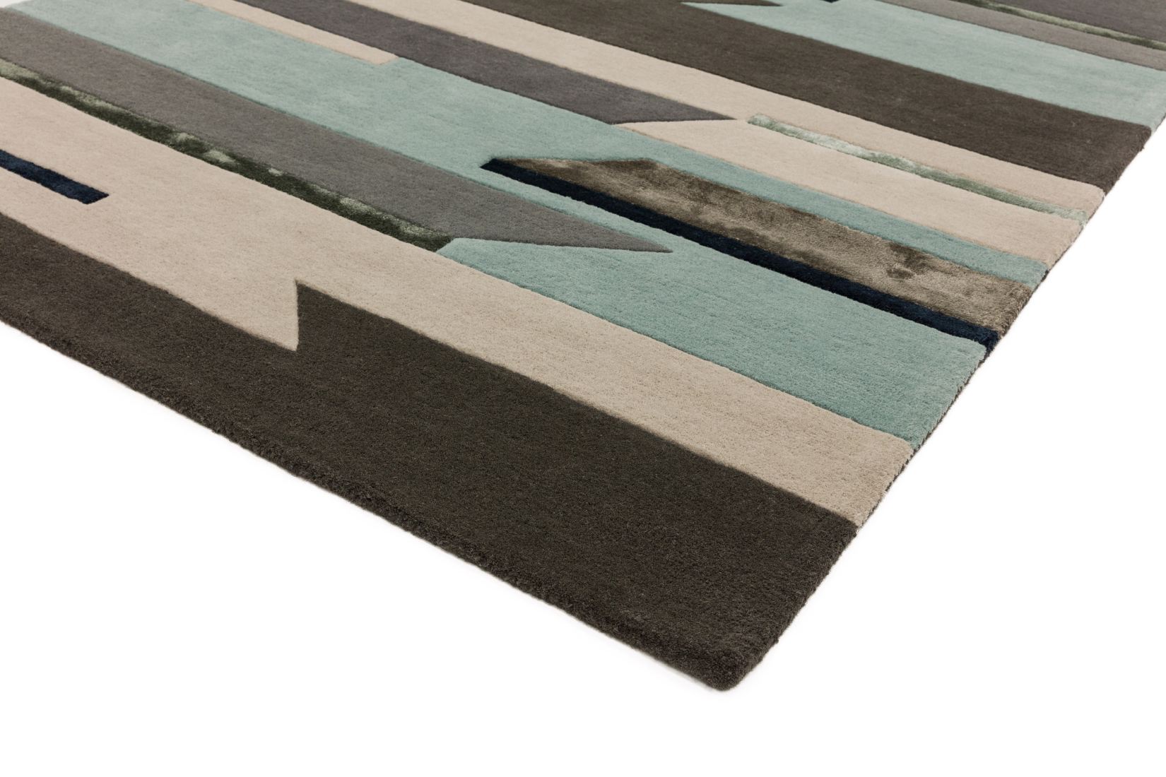 Matrix Modern Wool Rug - Rhombus Blue MAX63