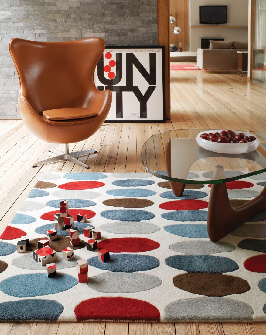 Matrix Geometric Wool Rug - Sofia Red/Teal MAX33 Matrix Geometric Wool Rug - Sofia Red/Teal MAX33