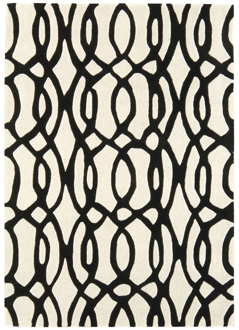 Matrix Geometric Wool Rug - Wire White  MAX35