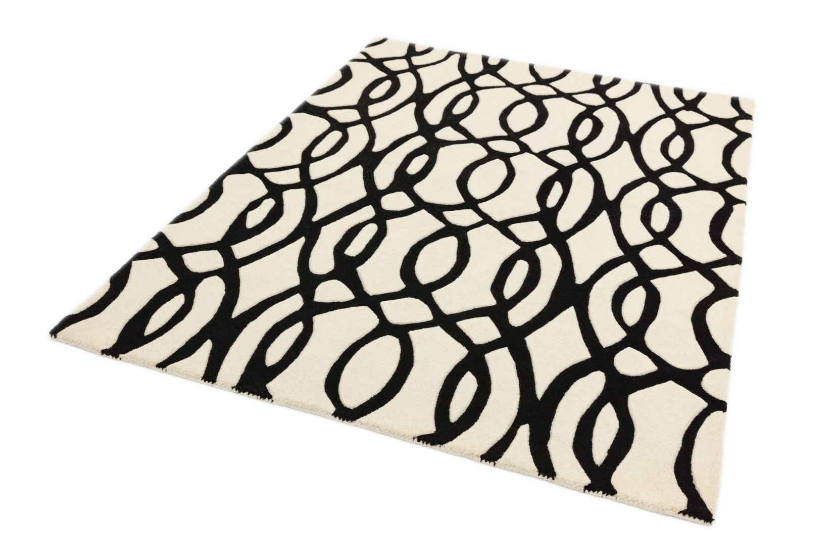 Matrix Geometric Wool Rug - Wire White  MAX35