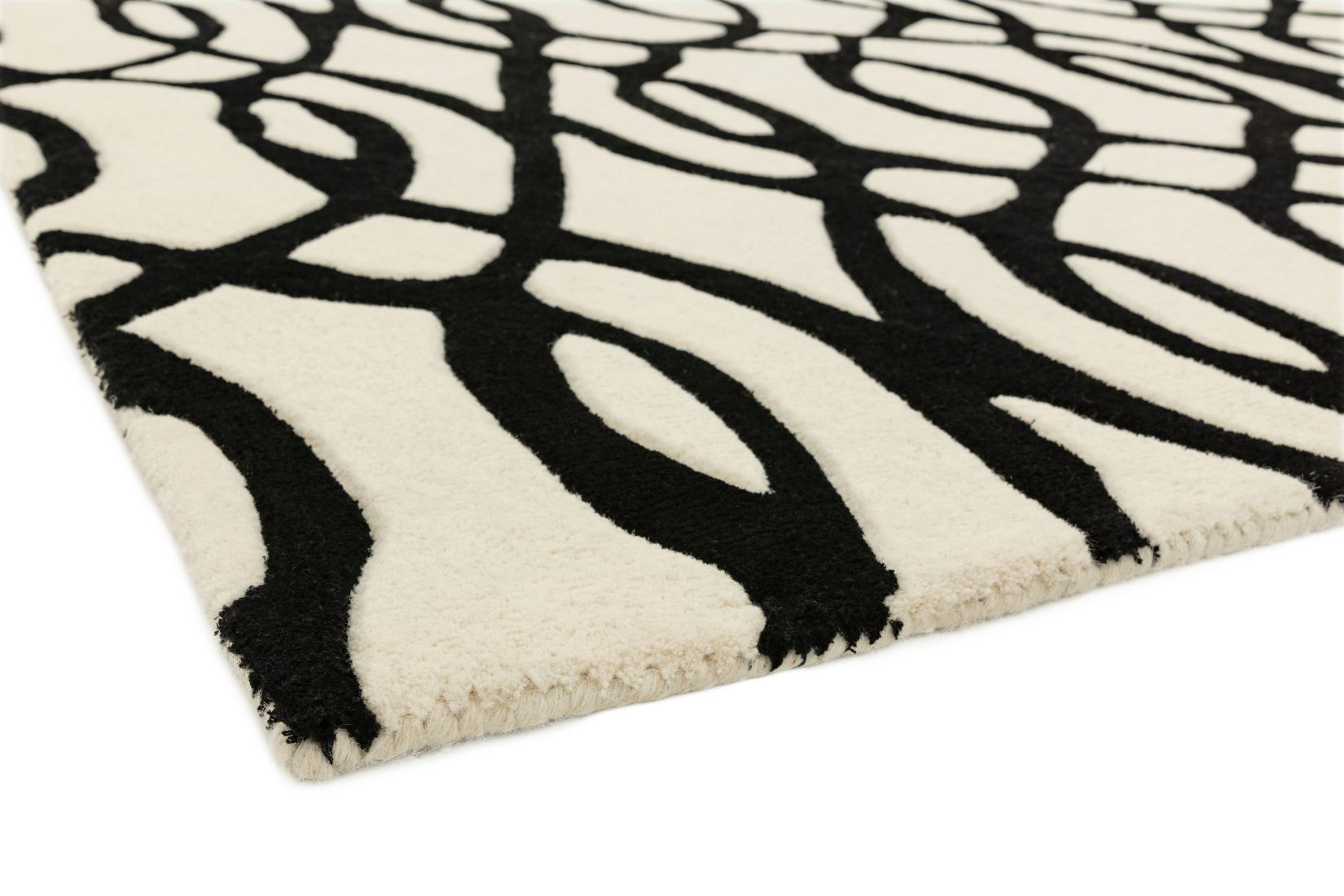 Matrix Geometric Wool Rug - Wire White  MAX35