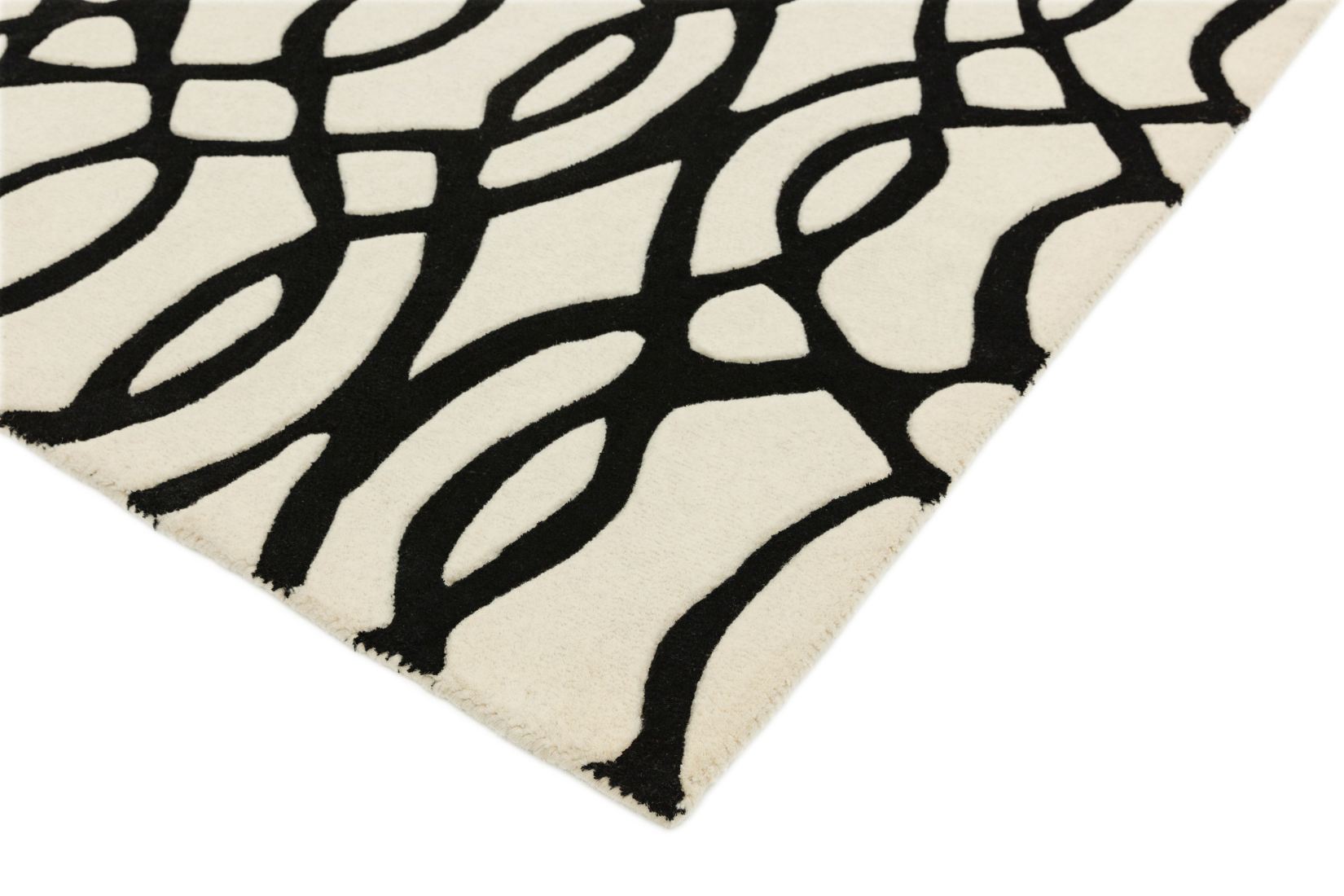 Matrix Geometric Wool Rug - Wire White  MAX35