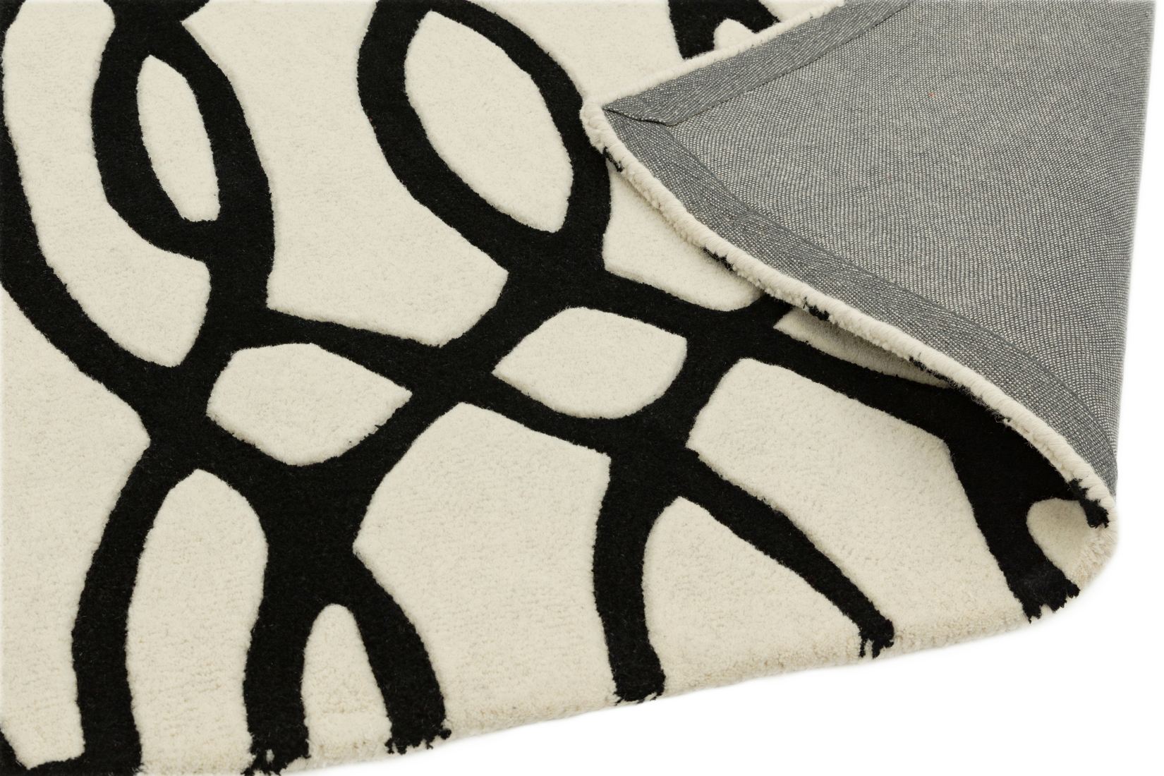 Matrix Geometric Wool Rug - Wire White  MAX35