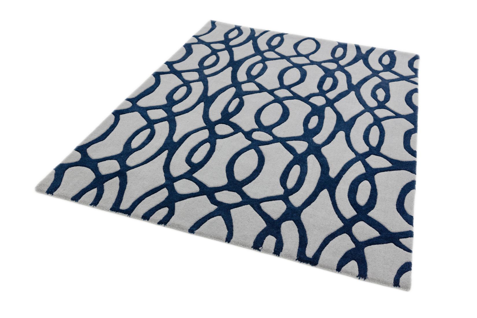 Matrix Geometric Wool Rug - Wire Blue MAX36