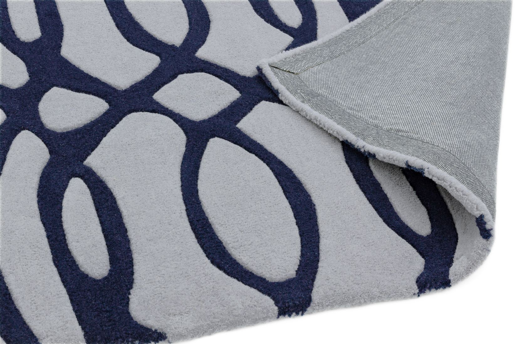 Matrix Geometric Wool Rug - Wire Blue MAX36