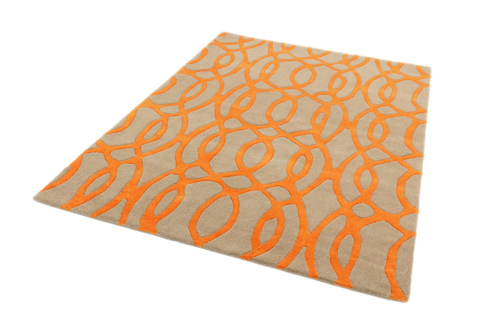 Matrix Geometric Wool Rug - Wire Orange MAX37