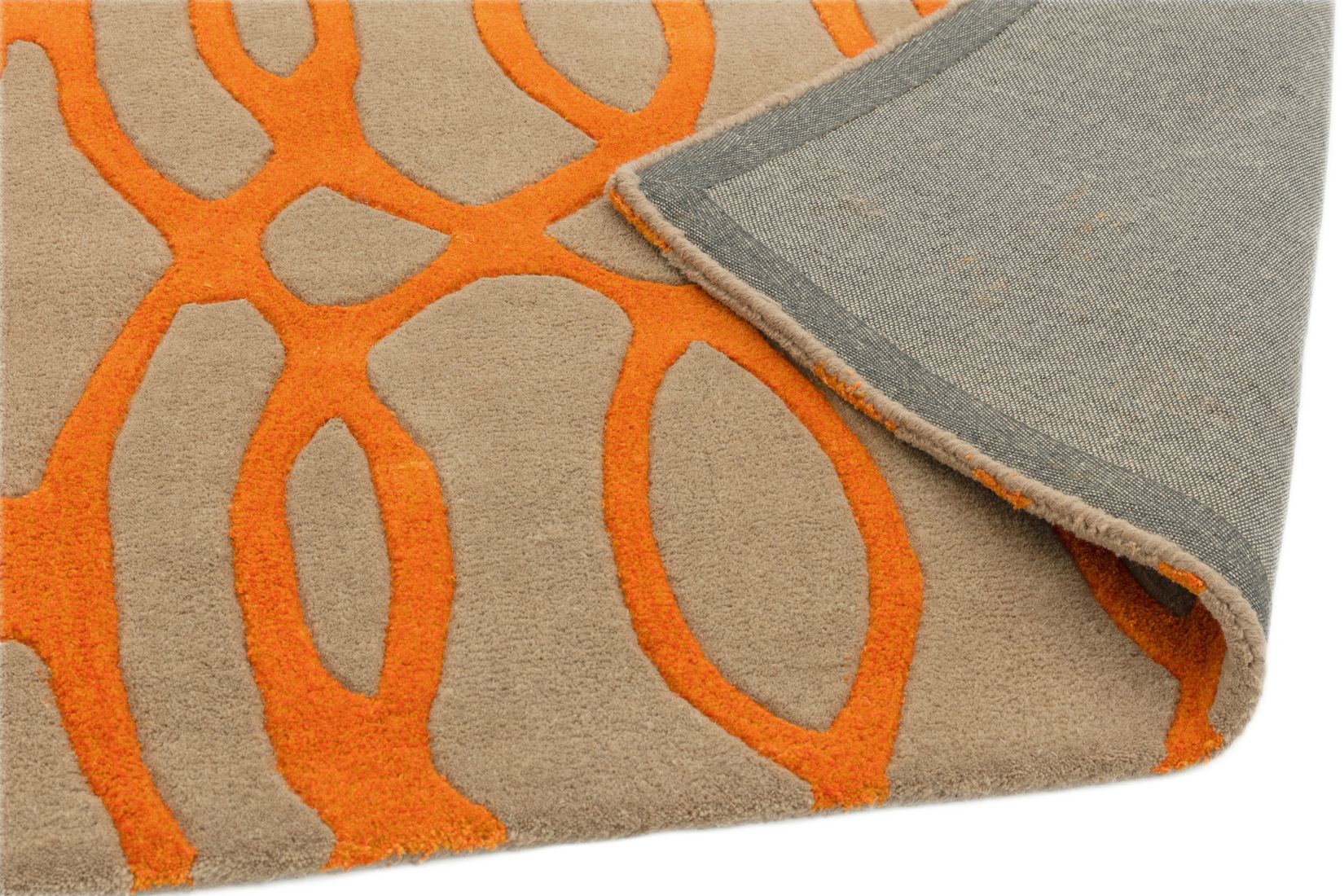 Matrix Geometric Wool Rug - Wire Orange MAX37