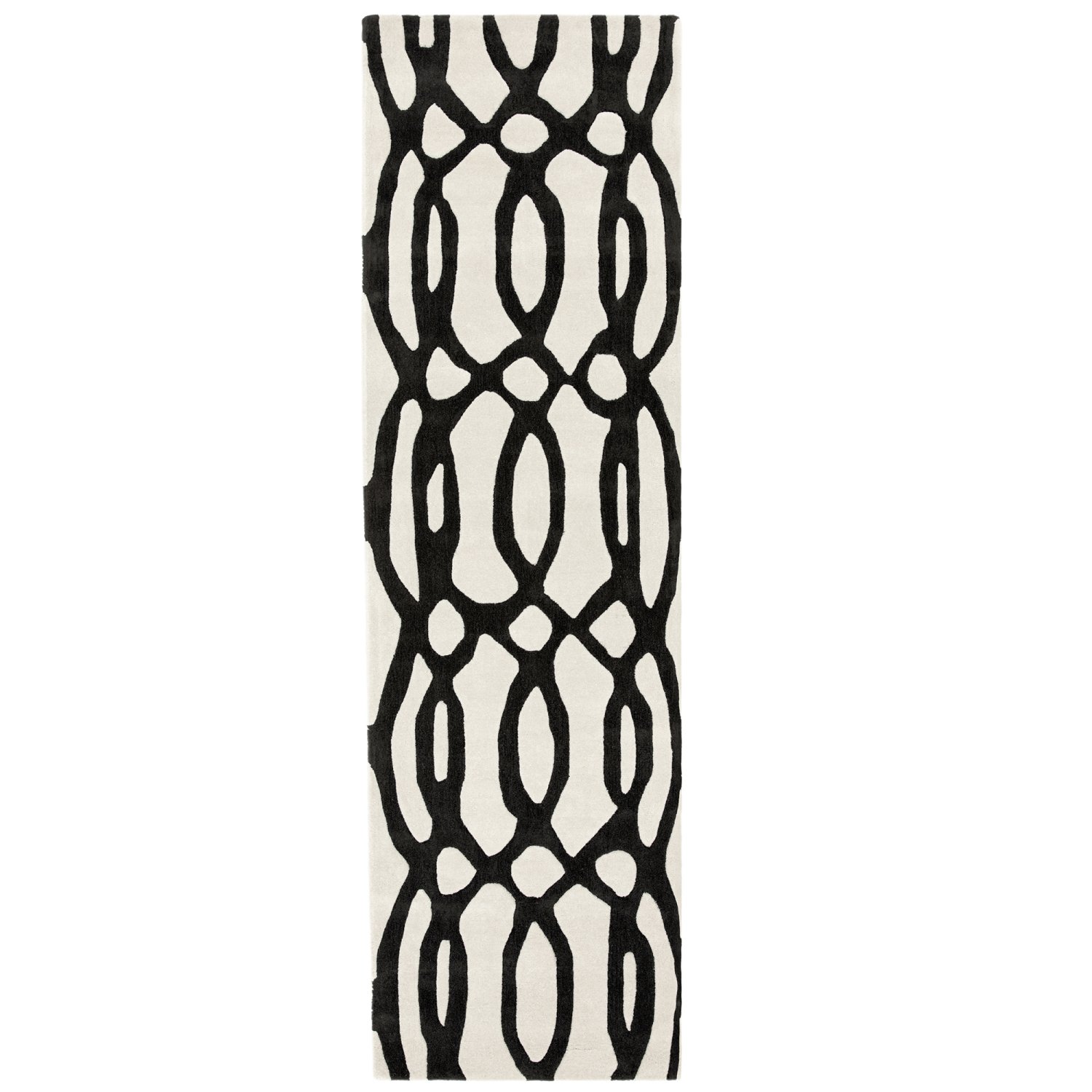 Matrix Geometric Wool Rug - Wire White  MAX35