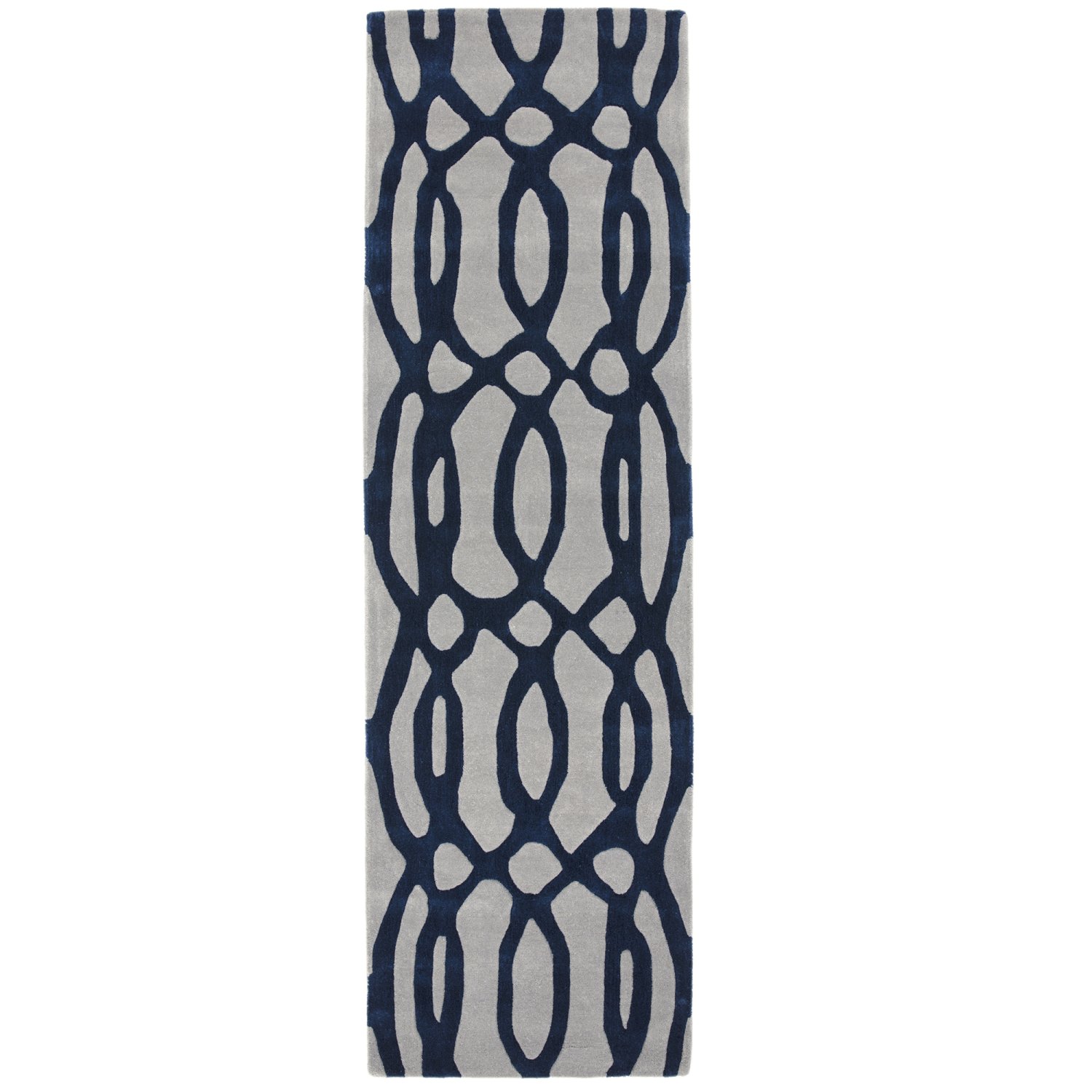 Matrix Geometric Wool Rug - Wire Blue MAX36