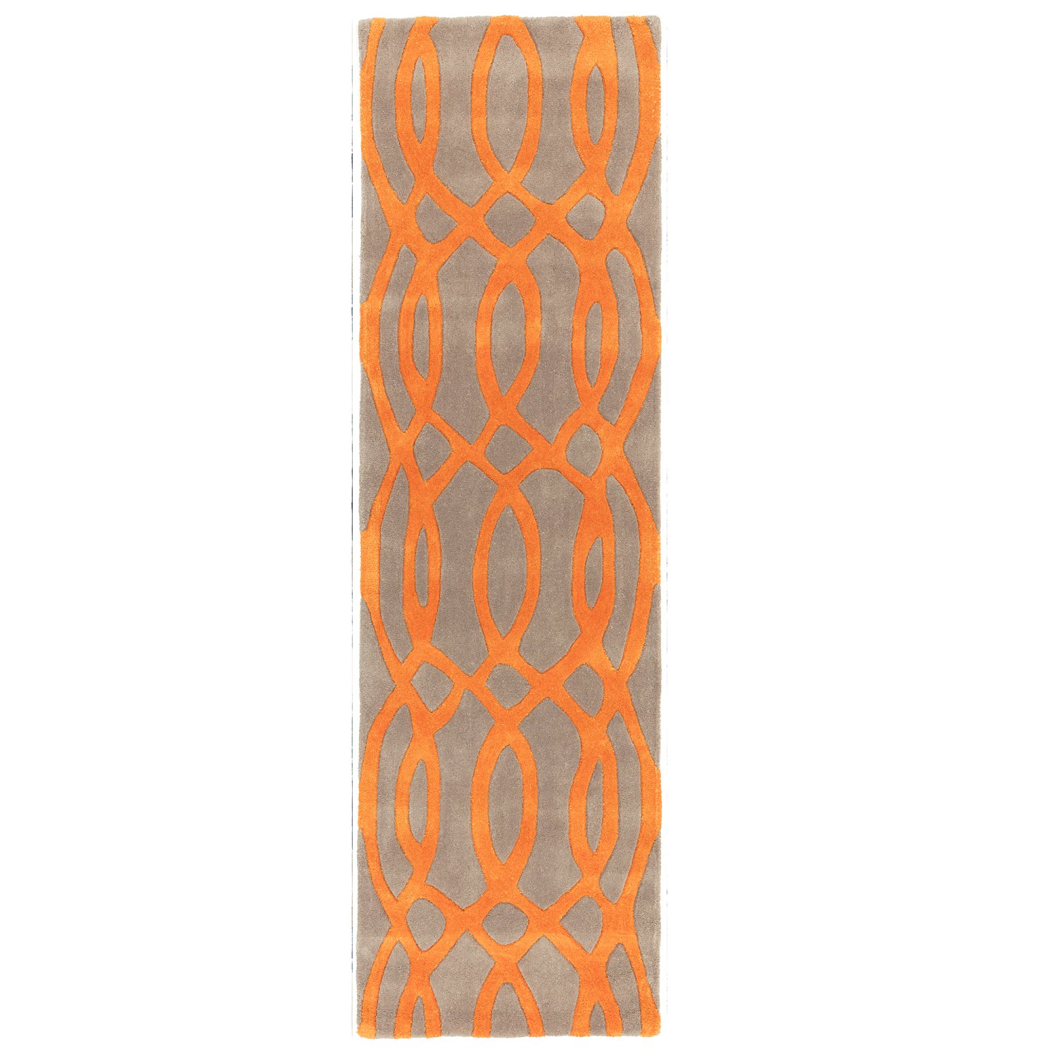 Matrix Geometric Wool Rug - Wire Orange MAX37