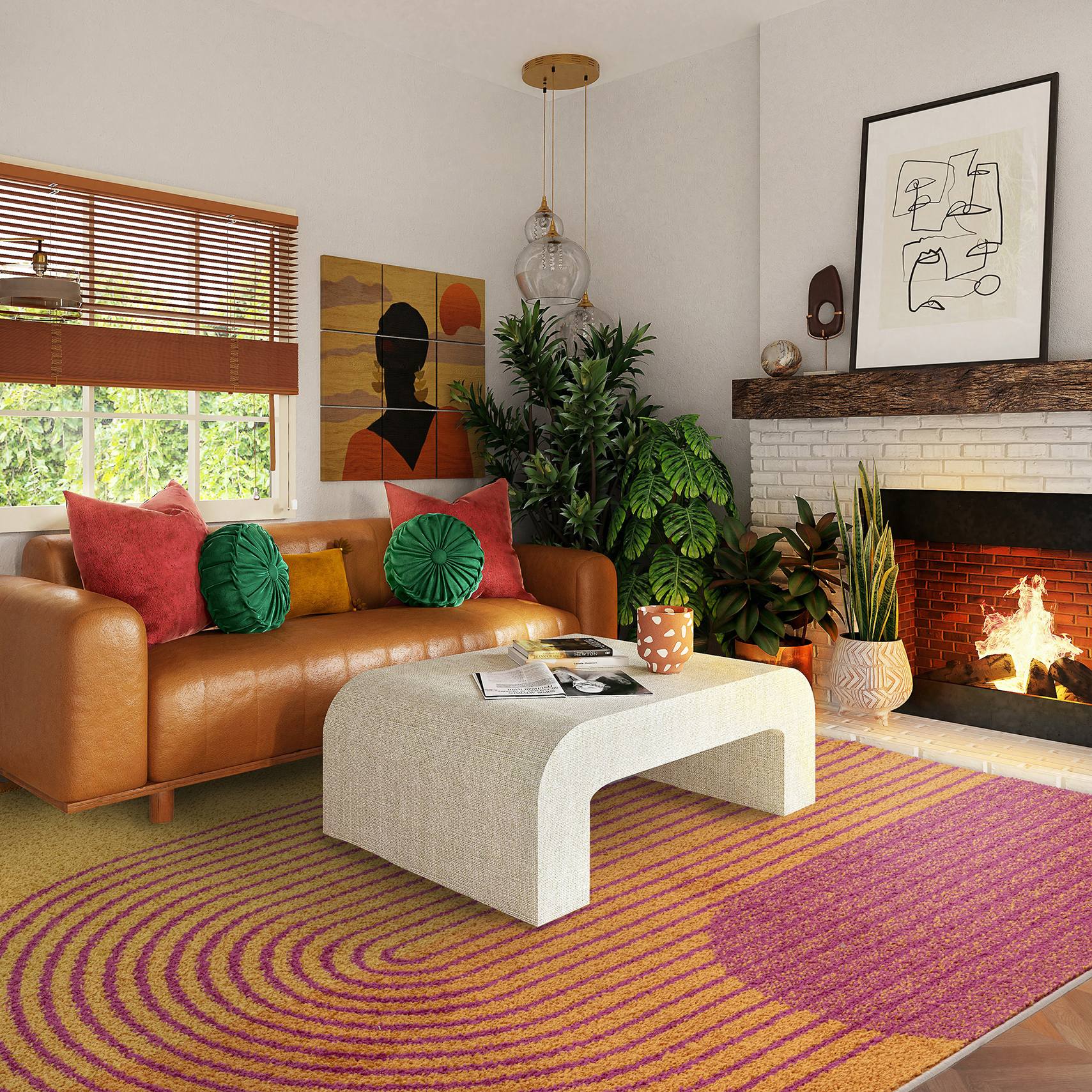 Muse Modern Rug - MU13 Orange Retro