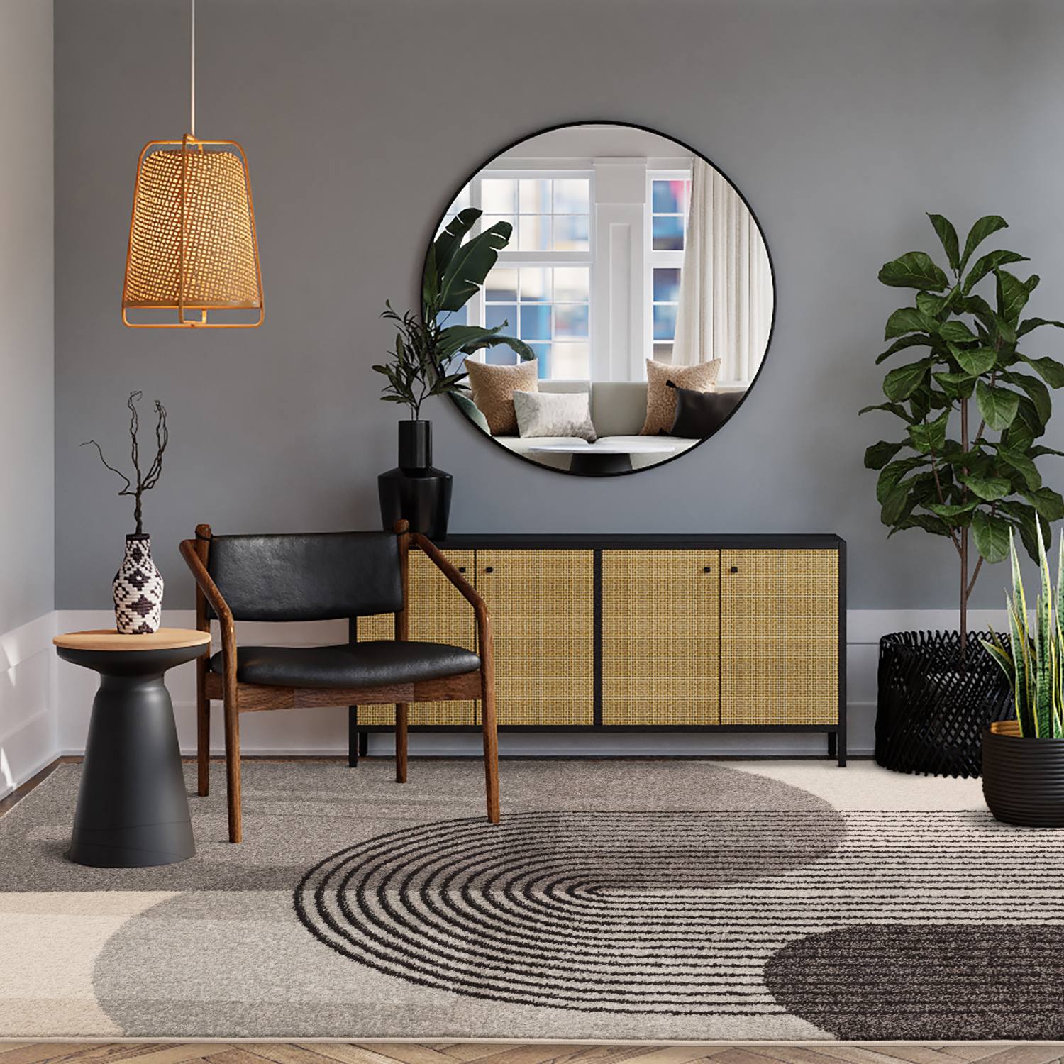 Muse Modern Rug - MU14 Grey Retro Muse Modern Rug - MU14 Grey Retro