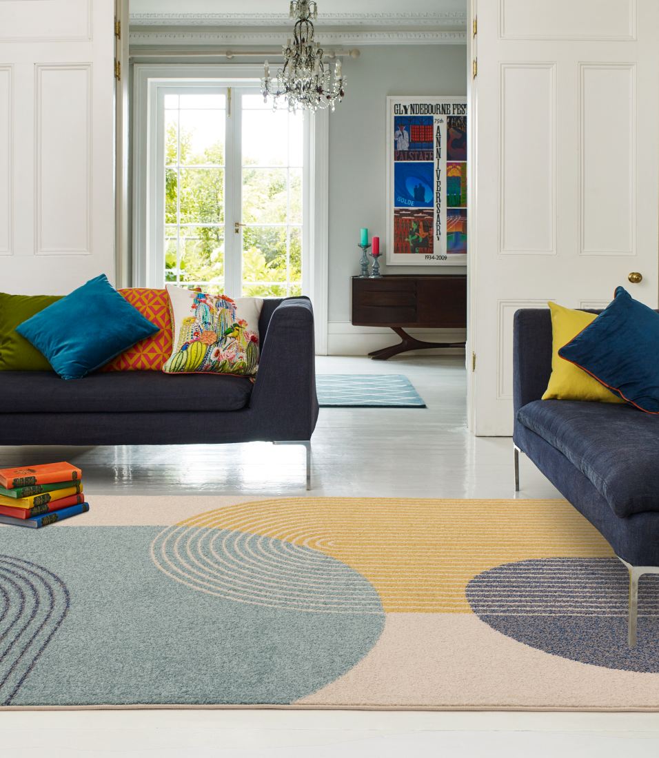 Muse Modern Rug - MU15 Blue Retro Muse Modern Rug - MU15 Blue Retro