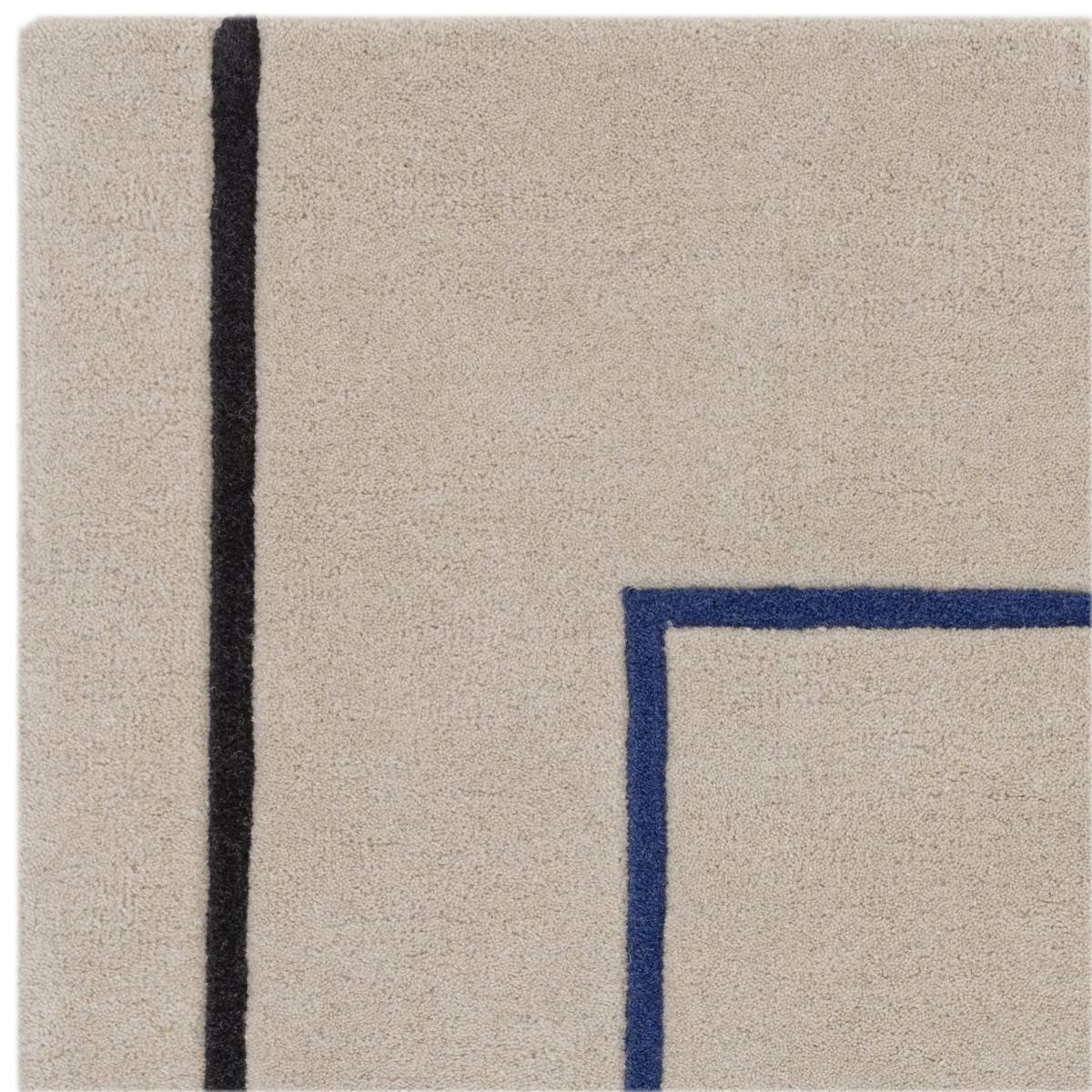 Reef Geometric Wool Rug - Outline Blue RF19