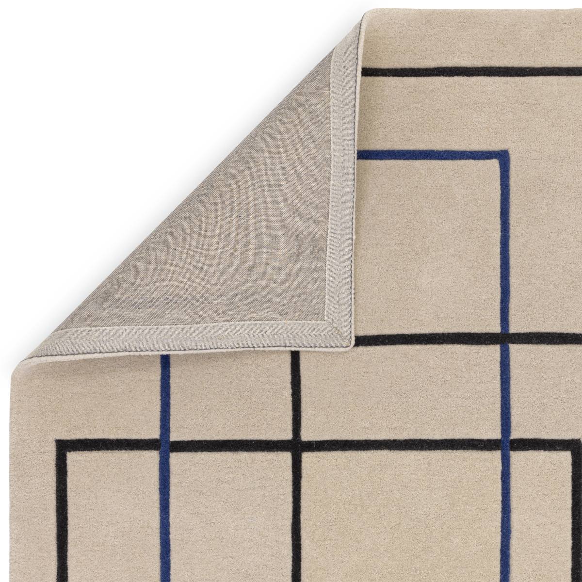 Reef Geometric Wool Rug - Outline Blue RF19 Reef Geometric Wool Rug - Outline Blue RF19