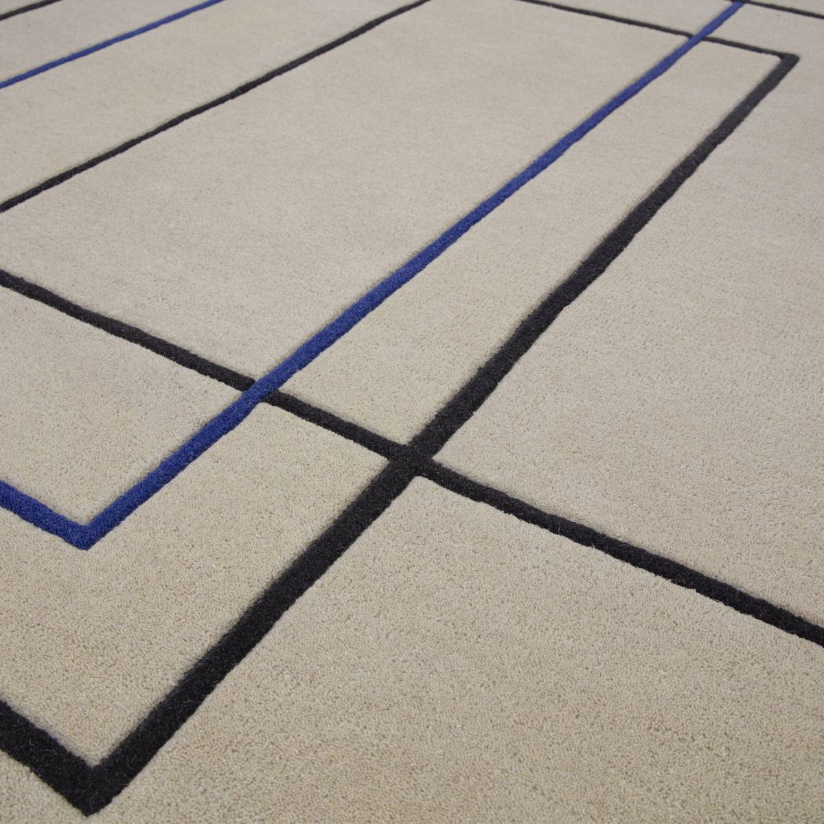 Reef Geometric Wool Rug - Outline Blue RF19 Reef Geometric Wool Rug - Outline Blue RF19