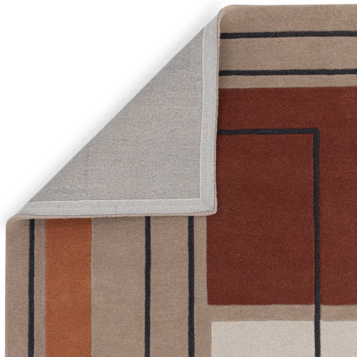 Reef Geometric Wool Rug - Outline Terracotta RF20