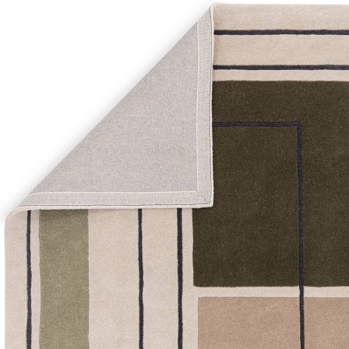 Reef Geometric Wool Rug - Outline Khaki RF21