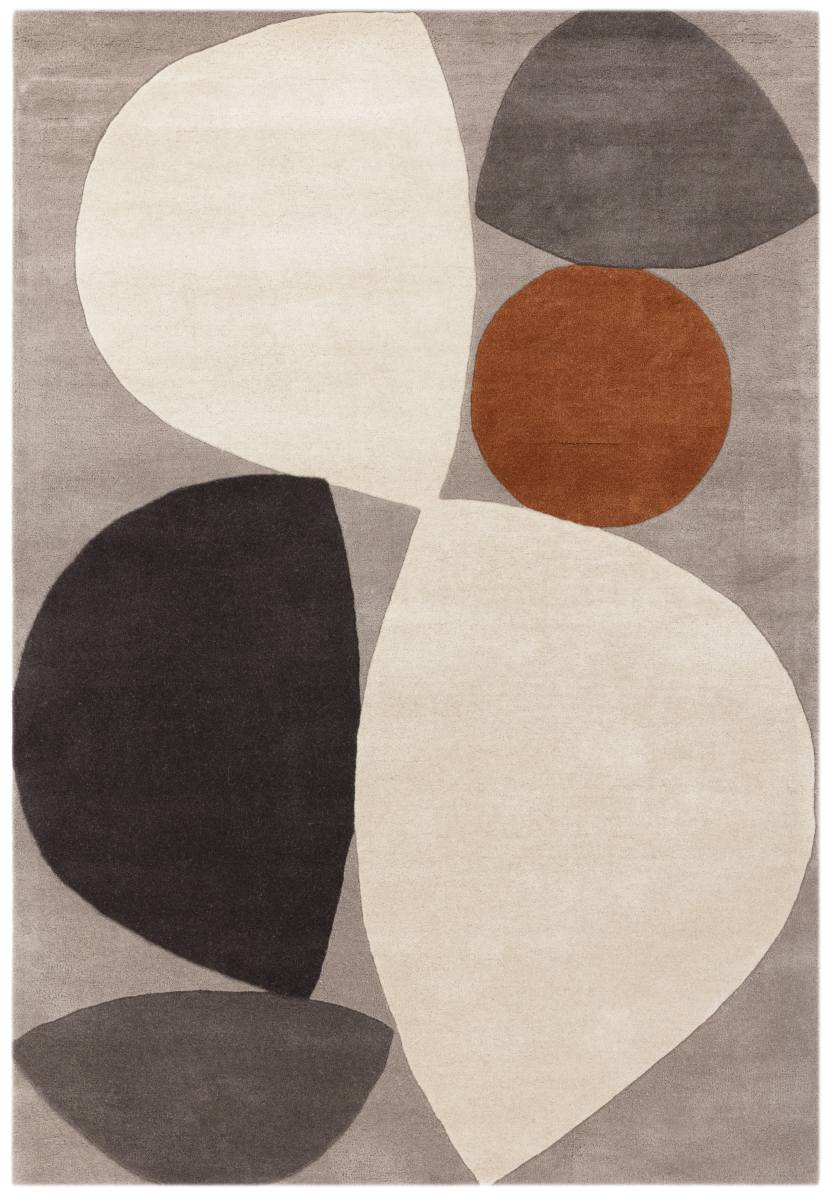 Reef Geometric Wool Rug - Mid Century Grey RF24