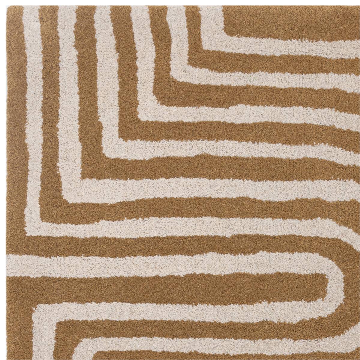 Reef Geometric Wool Rug - Curve Ochre RF28 Reef Geometric Wool Rug - Curve Ochre RF28