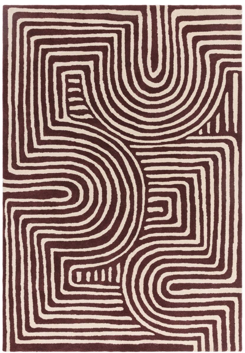 Reef Geometric Wool Rug - Curve Plum RF29 Reef Geometric Wool Rug - Curve Plum RF29