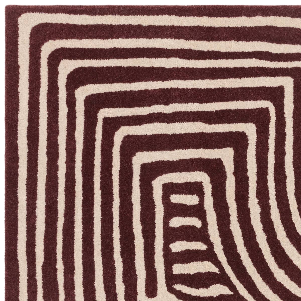 Reef Geometric Wool Rug - Curve Plum RF29 Reef Geometric Wool Rug - Curve Plum RF29