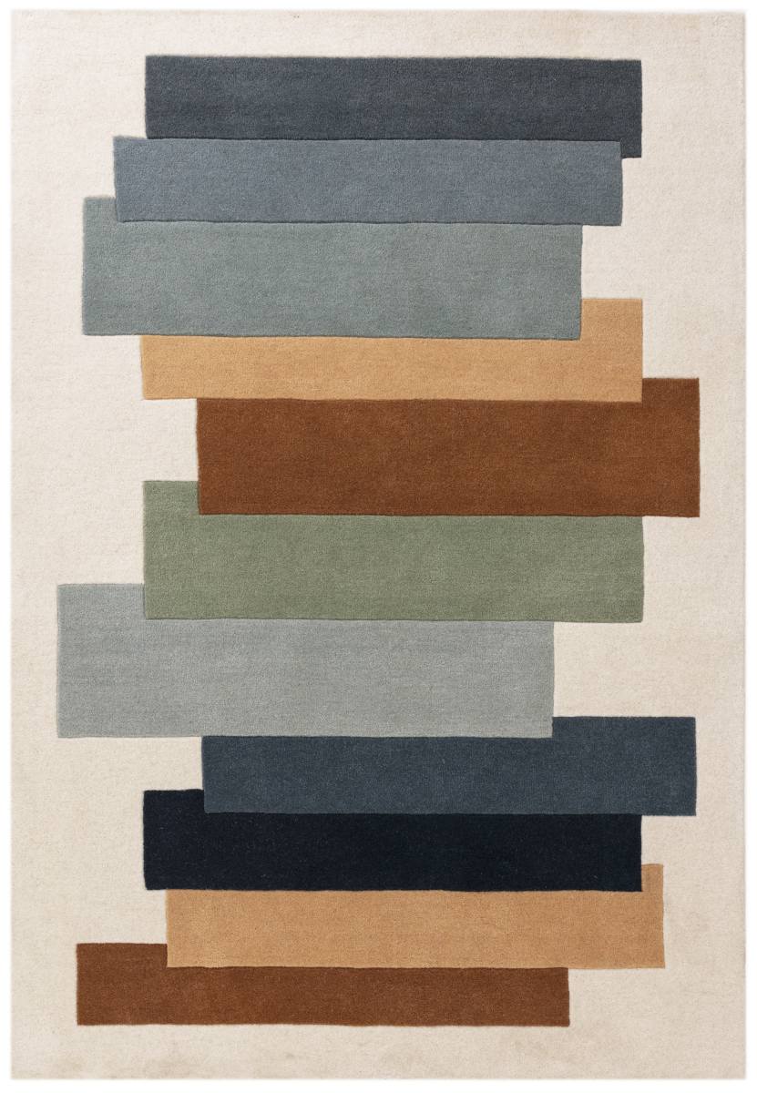 Reef Geometric Wool Rug - Stacks Green RF32 Reef Geometric Wool Rug - Stacks Green RF32