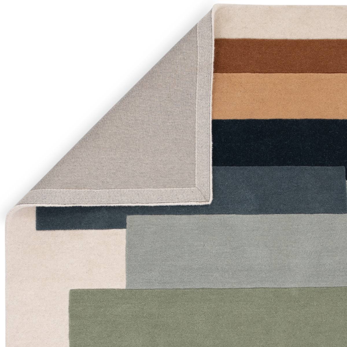 Reef Geometric Wool Rug - Stacks Green RF32 Reef Geometric Wool Rug - Stacks Green RF32