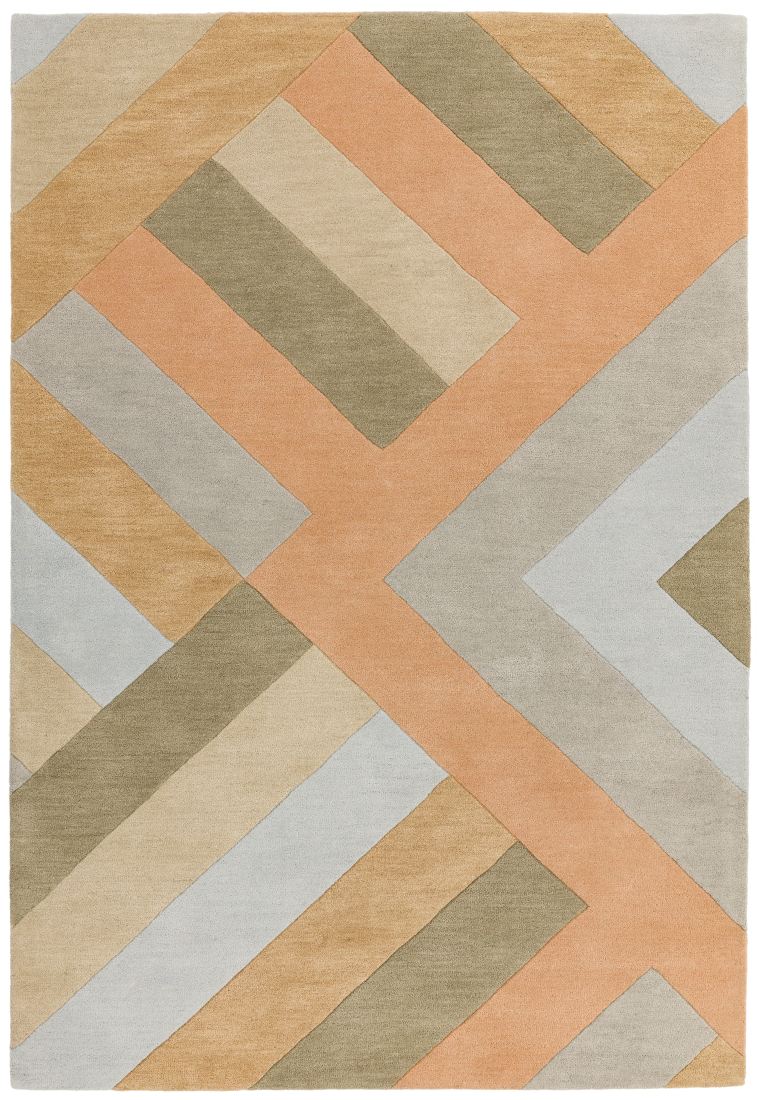 Reef Geometric Wool Rug - Big Zig Coral RF03