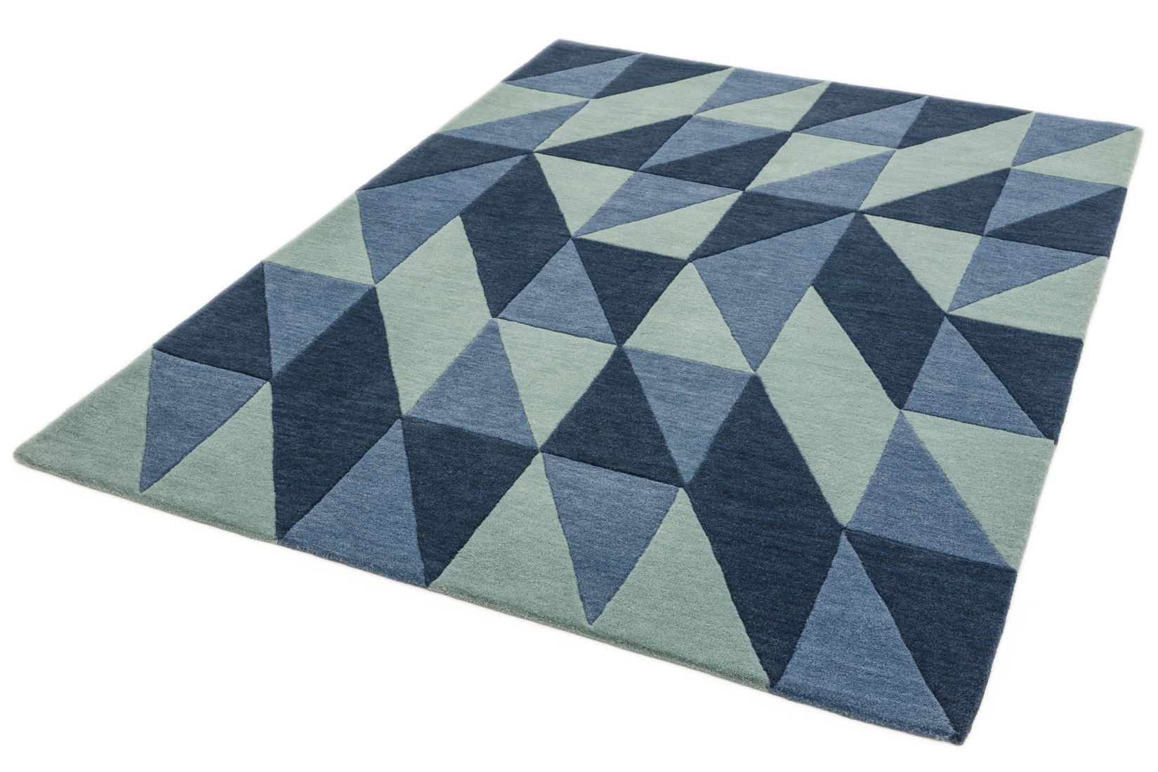 Reef Geometric Wool Rug - Flag Blue RF04 Reef Geometric Wool Rug - Flag Blue RF04