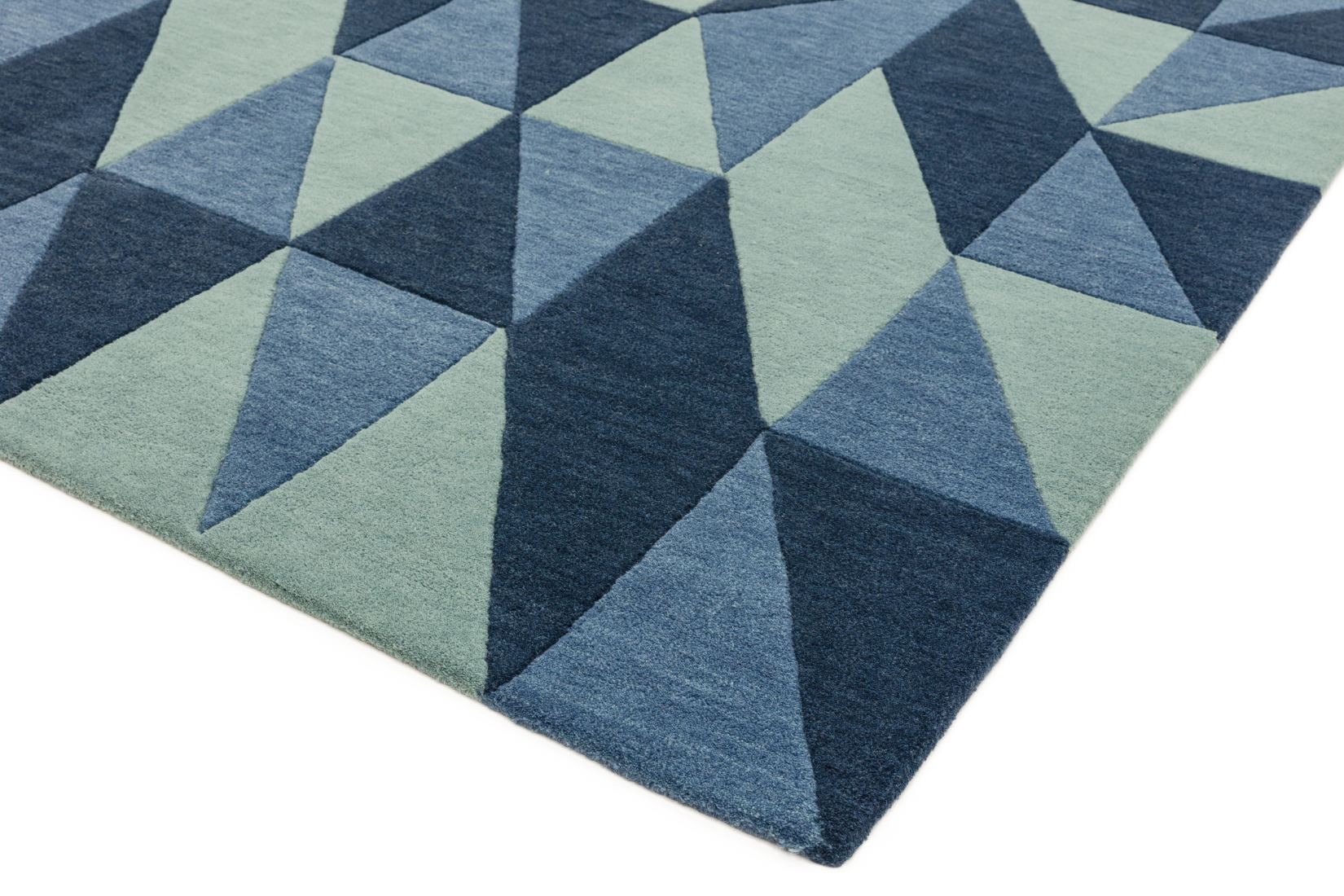 Reef Geometric Wool Rug - Flag Blue RF04 Reef Geometric Wool Rug - Flag Blue RF04