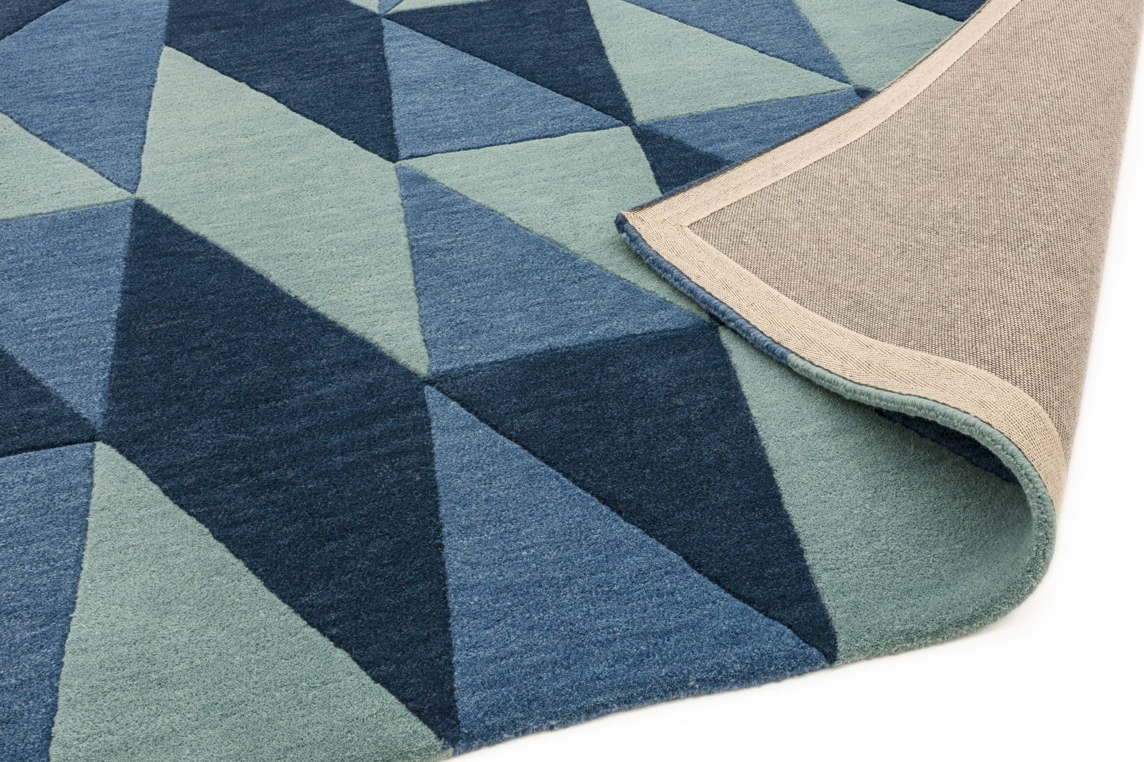 Reef Geometric Wool Rug - Flag Blue RF04 Reef Geometric Wool Rug - Flag Blue RF04