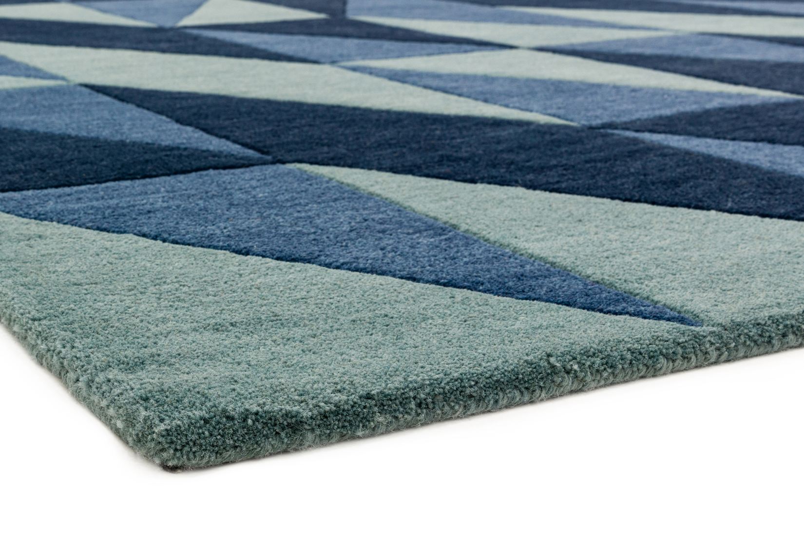 Reef Geometric Wool Rug - Flag Blue RF04 Reef Geometric Wool Rug - Flag Blue RF04