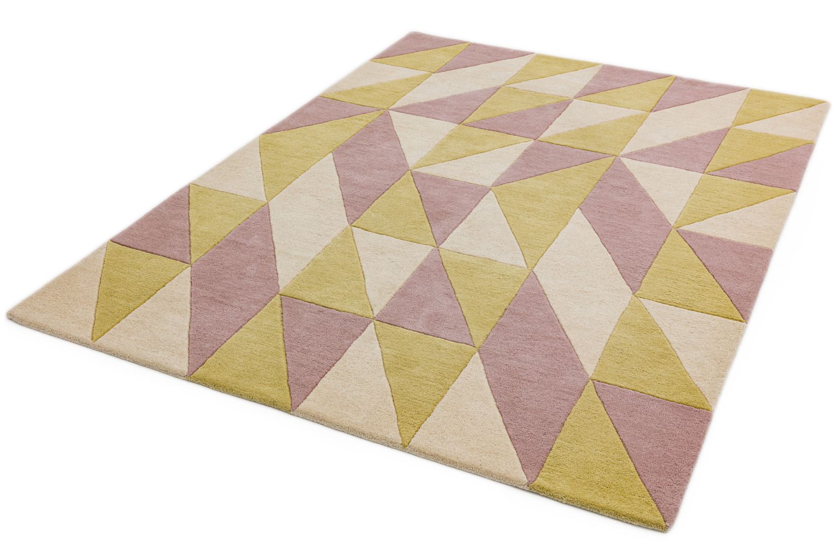 Reef Geometric Wool Rug - Flag Pink RF06