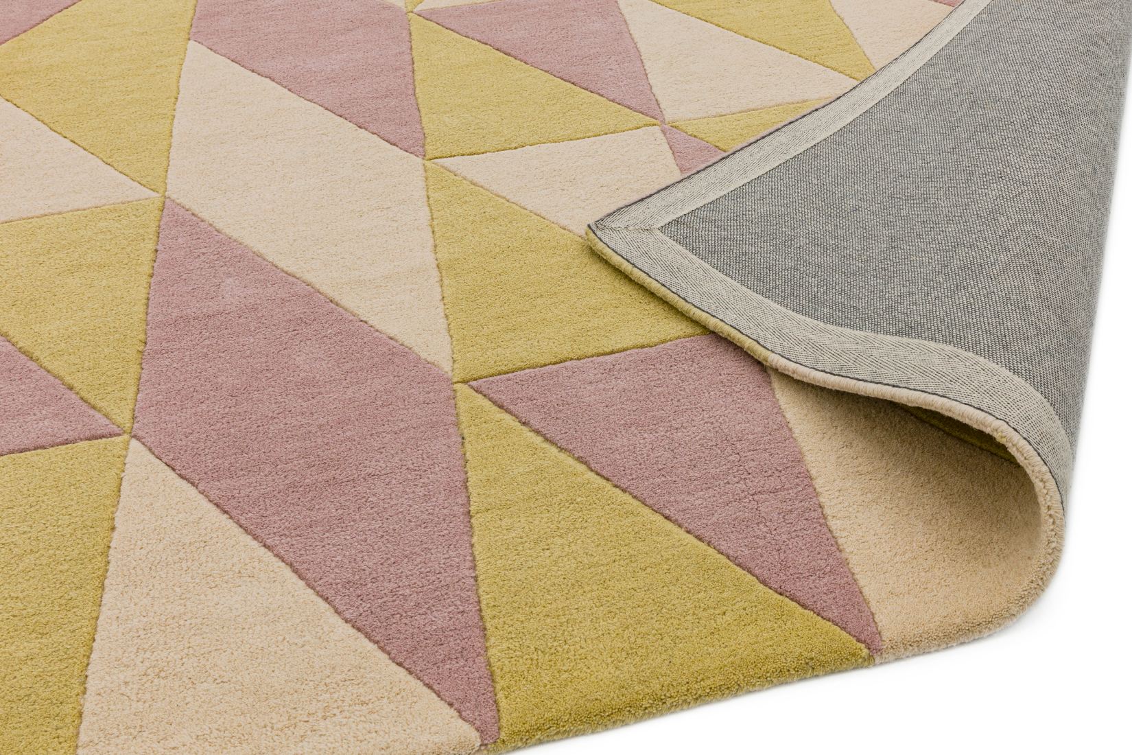 Reef Geometric Wool Rug - Flag Pink RF06