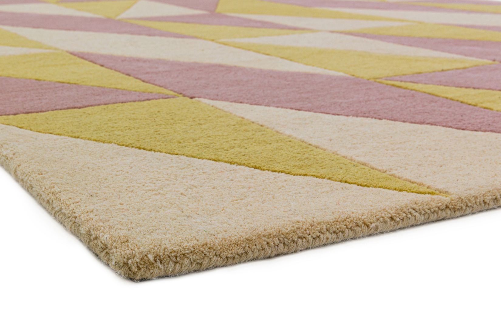 Reef Geometric Wool Rug - Flag Pink RF06