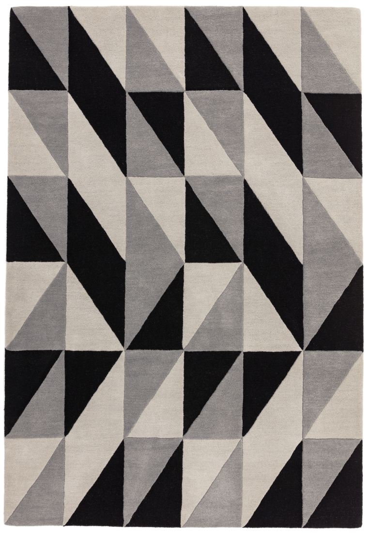 Reef Geometric Wool Rug - Flag Grey RF08