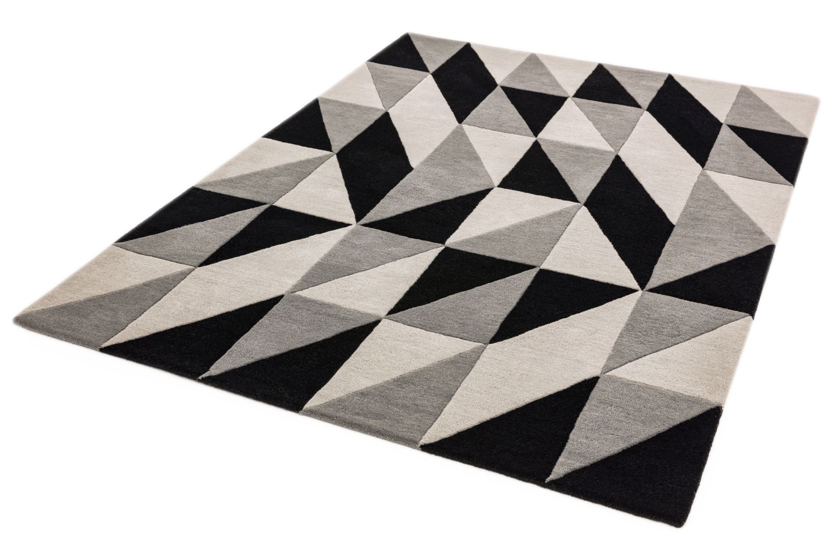 Reef Geometric Wool Rug - Flag Grey RF08