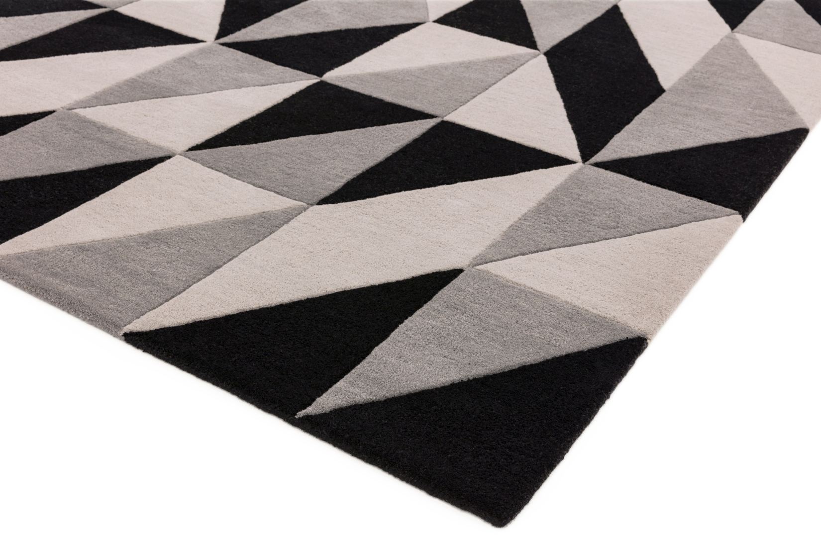 Reef Geometric Wool Rug - Flag Grey