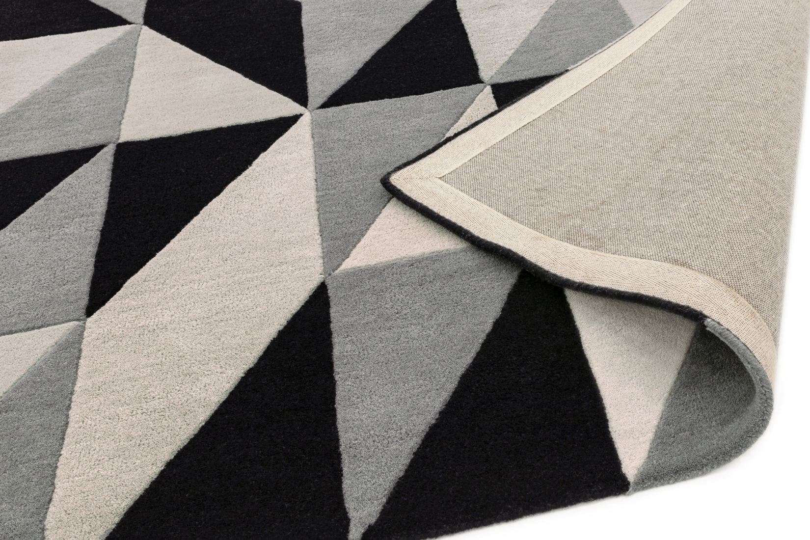 Reef Geometric Wool Rug - Flag Grey RF08